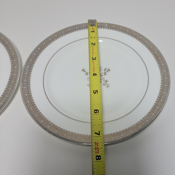 Wedgewood Bone China Vera Wang Vera Lace Appetizer Snack Plate 7" Set of 2 shown - Picture 7 of 8